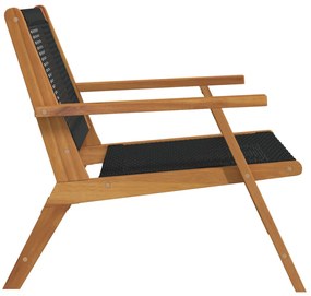 Kerti székek 2 db fekete 76x67x73,5 cm tömör akácfából