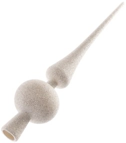 Karácsonyfa csúcsdísz fehér, 28 cm