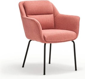 Rózsaszín kárpitozott karfás étkezőfotel Sadira – Teulat