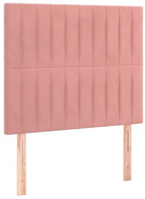 rózsaszín bársony LED-es fejtámla 90x5x118/128 cm