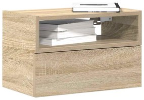 2 db sonoma tölgy falra szerelhető éjjeliszekrény 45x26x28,5 cm
