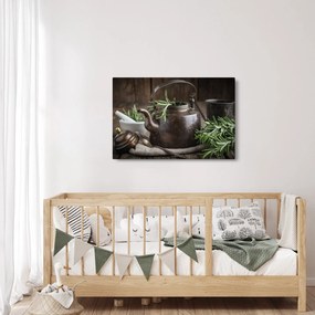 Kép - Teáskanna rozmaringgal (90x60 cm)