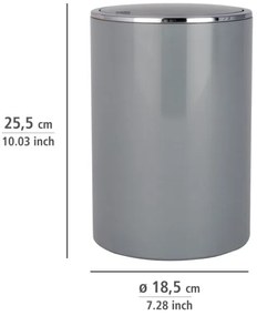 WENKO 22562100 - INCA szemetes 18,5x25,5 cm szürke/fényes króm