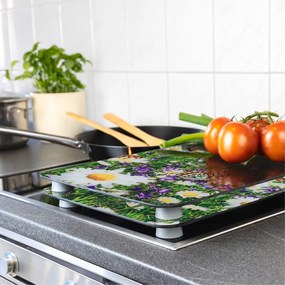 Edzett üveg tűzhely fedőlap szett 2 db-os 52x30 cm Summer Meadow – Maximex