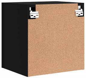 2 db fekete szerelt fa fali TV-szekrény 40,5 x 30 x 40 cm