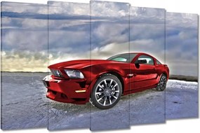 Vászonkép 150x95 Piros Mustang Hó