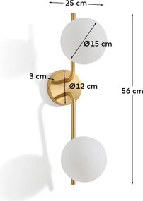 Fehér-aranyszínű fali lámpa Brisia – Kave Home