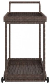 barna polyrattan bárkocsi 100 x 45 x 83 cm