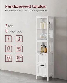 Fürdőszobai magas szekrény, fehér 30x30x141cm