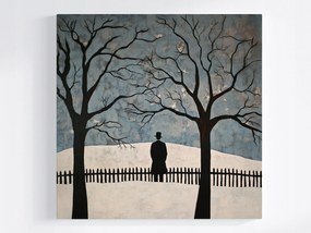 Vászonkép Canvas Tél Hó Fagy Fák Férfi Melankólia 40x40