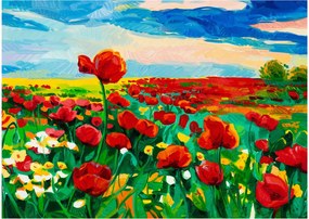 Kép egy mező mákkal (üvegen) (70x50 cm)