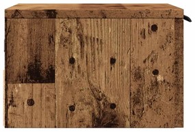2 db antik fa színű falra szerelhető éjjeliszekrény 34x30x20 cm