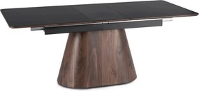 Stół LIZBONA Ceramiczny Rozkładany 160-200 cm Czarny/Orzech