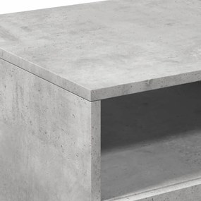 betonszürke dohányzóasztal LED-lámpákkal 90x49x40 cm