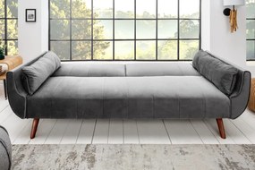 Nyitható ülőgarnitúra Amiyah / 215 cm - ezüst bársony