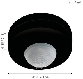 Eglo 97422 - Kültéri mozgásérzékelő DETECT ME 6 12 m fekete IP44