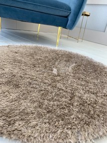 Puffy shaggy kerek szőnyeg Bézs (BEIGE) 80x80