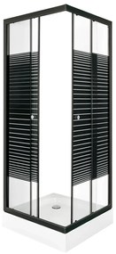 PICO Black stripe 90 szögletes zuhanykabin zuhanytálcával
