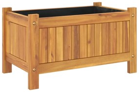 tömör akácfa kerti virágtartó béléssel 54 x 31 x 30 cm