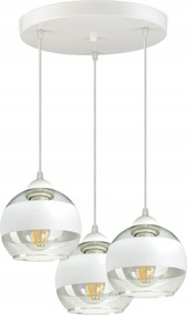 Mennyezeti Függő Lámpa Csillár Fehér Üveg Gömbök White Belt EZ3 Led E27