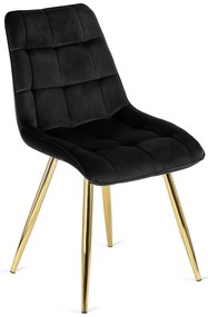 Elegáns Fekete Étkezőszék Arany Lábbal. CARO