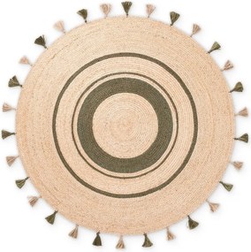 Natúr színű kétoldalas-kézi szövésű juta kerek szőnyeg ø 150 cm Basil – Hanse Home