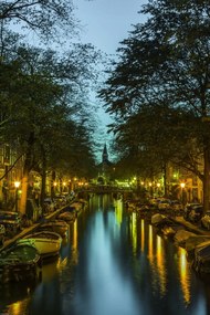 Poszter 40x60cm Csatorna Amszterdam városon át 2, Assaf Frank