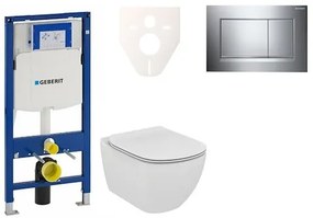 Fali WC szett Geberit előtétfalas szereléshez + Ideal Standard Tesi WC 111.300.00.5NE6