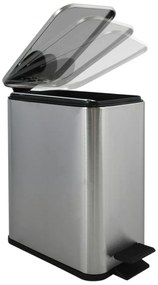 Matt ezüstszínű acél pedálos szemetes 5 l Erik – Spirella