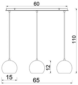 Csillár zsinóron SOOL 3xE27/60W/230V