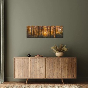 Egy őszi erdő képe (órával) (90x30 cm)