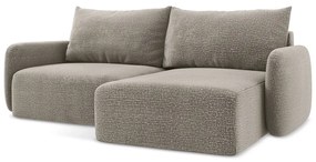 Bézs kinyitható-tárolóhelyes sarokkanapé (jobb oldali) Kalena – Makamii