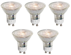 5 darabos GU10 50 mm-es LED izzókészlet, átlátszó, 4,5 W, 360 lm, 2700 K