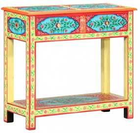 kézzel festett tömör mangófa tálalóasztal 80 x 35 x 75 cm