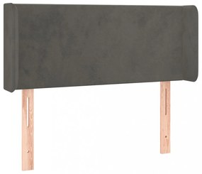 sötétszürke bársony fejtámla szárnyakkal 93x16x78/88 cm
