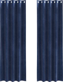 vidaXL Sötétítő függönyök 2 pcs Sötét kék 140 x 260 cm Bársony