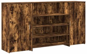 recepciós pult füstös tölgy 200x50x103,5 cm szerelt fa