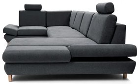 Kinyitható U-alakú kárpitozott sarokgarnitúra tárolóhellyel AVESTA — antracit