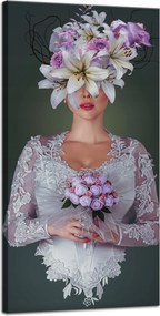 Vászonkép Nő fehér ruhában Natura 40x80 cm Ideális ajándék