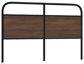 barna tölgy színű acél és szerelt fa fejtámla 160 cm