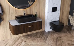 CeraStyle CITY fali WC - MATT FEKETE - BEÉPÍTETT bidé funkcióval - perem nélküli - 53 cm