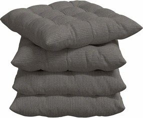 vidaXL Ülőpárnák 4 pcs Világosszürke 40 x 40 x 6 cm Bársonyos szövet