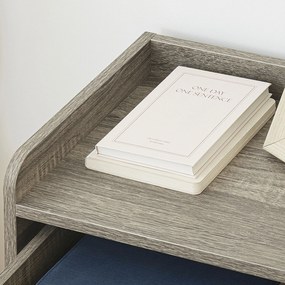 HOMCOM 2 darab fali éjjeliszekrény - Csúszós fiók, polc - Forgácslapból Dim. 40Sz x 30M x 19,5Ma cm Szürke | Aosom