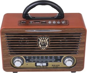 Meier M-U115BT Retro Rádió + MP3 FM/AM/SW3 USB SD/TF kártya olvasás Funkció Távirányító Régi Stílusú Rádió Arany-barna