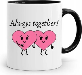 Fekete Bögre Always Together Feleség Barátnőjének, fényképes nyomattal