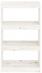fehér tömör fenyőfa könyvszekrény/térelválasztó 60x30x103,5 cm