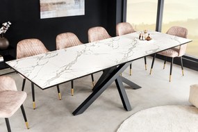 MARVELOUS exkluzív bővíthető étkezőasztal - világos márvány - 180-220-260cm