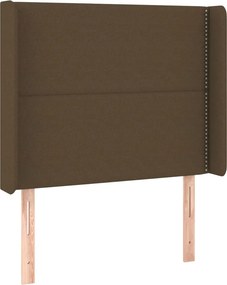 vidaXL sötétbarna szövet fejtámla szárnyakkal 93x16x118/128 cm