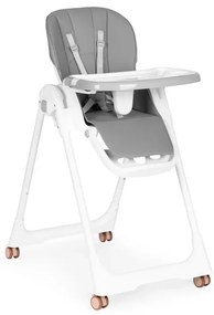 Etetőszék állítható magasság eco-bőr pántok dupla tálca sötétszürke