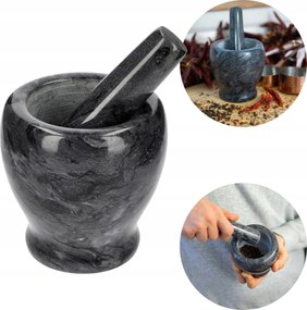 Konyhai Mozsár Fűszerkeverék Márvány Fekete